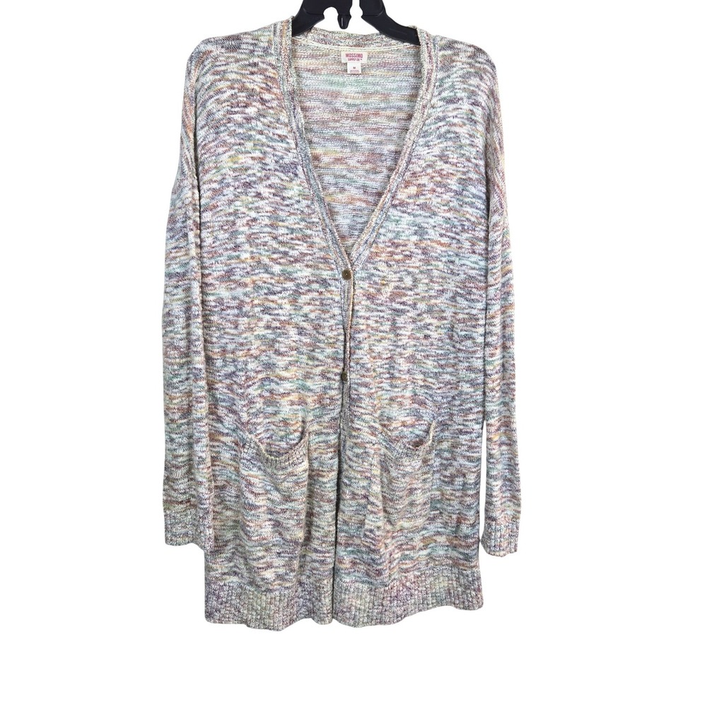 Mossimo Supply Co. Womens Longline Space Dye Marled Knit Cardigan Duster Medium